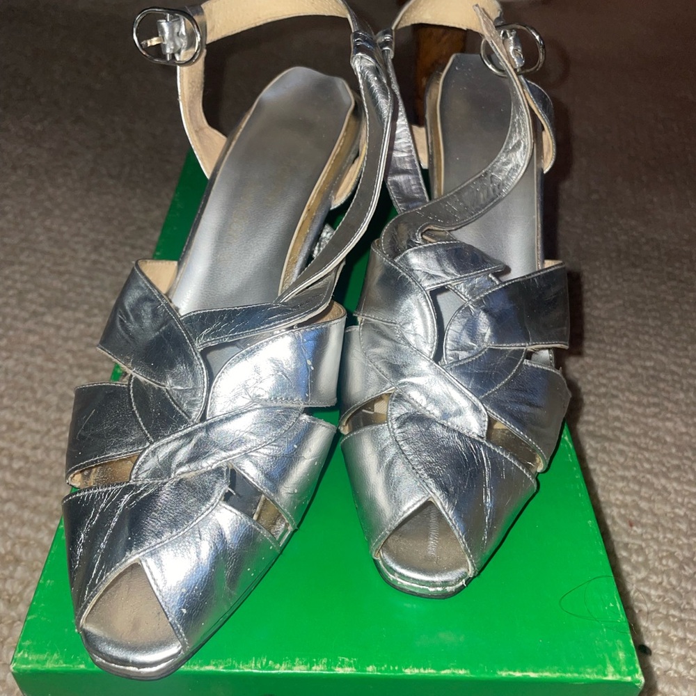 Sacha London Metallic Silver Heels